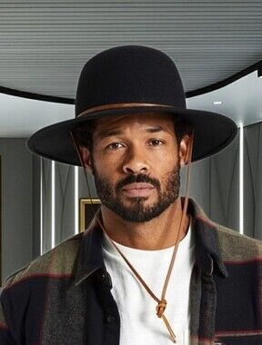 Brixton Tiller Black Wool Wide Brim Fedora Hat - Size Small